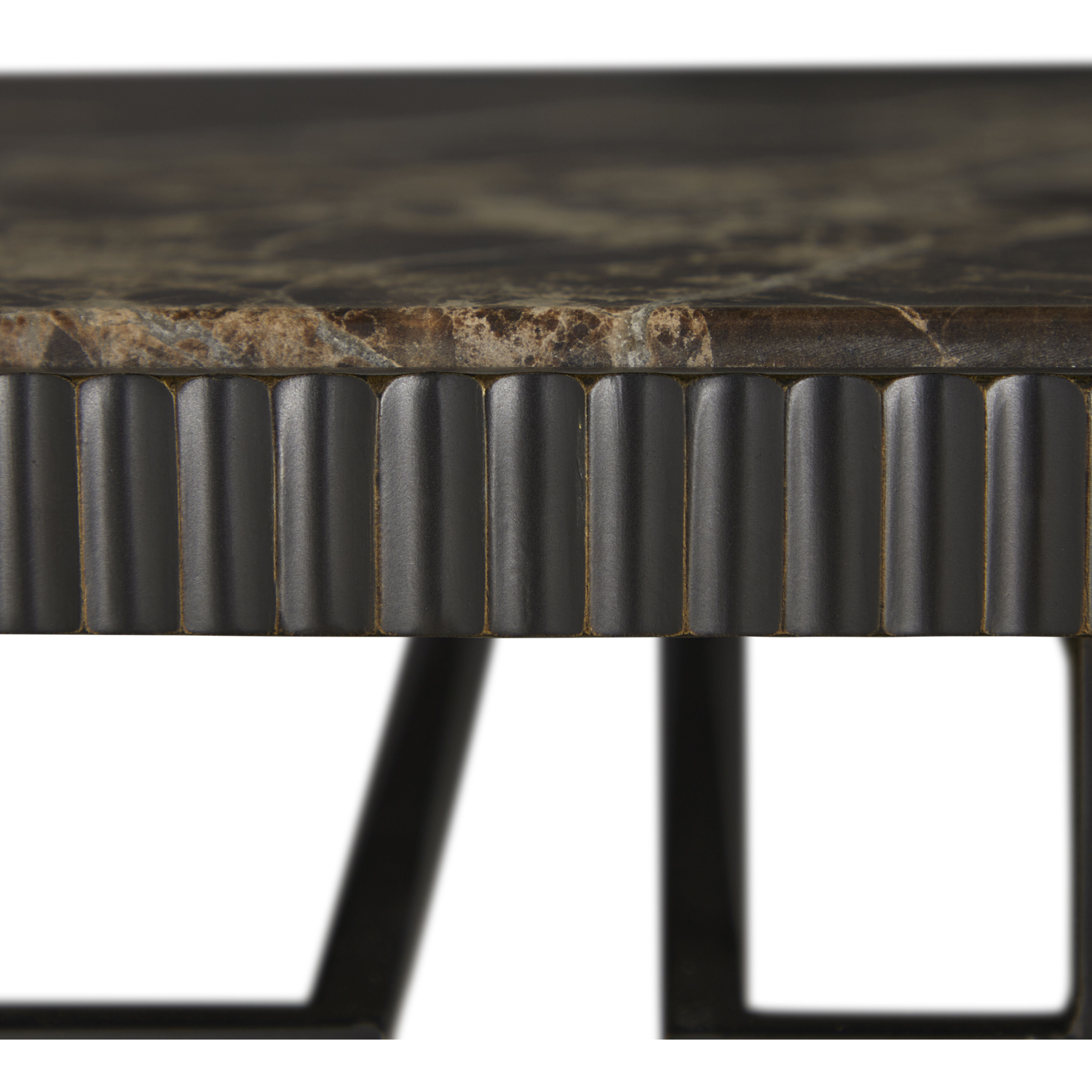 Ariana Forged Antique Bronze and Marron Imperial Marble Bar Console