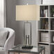 Cameron 35.25 inch 100 watt Brushed Nickel and Black Table Lamp Portable Light