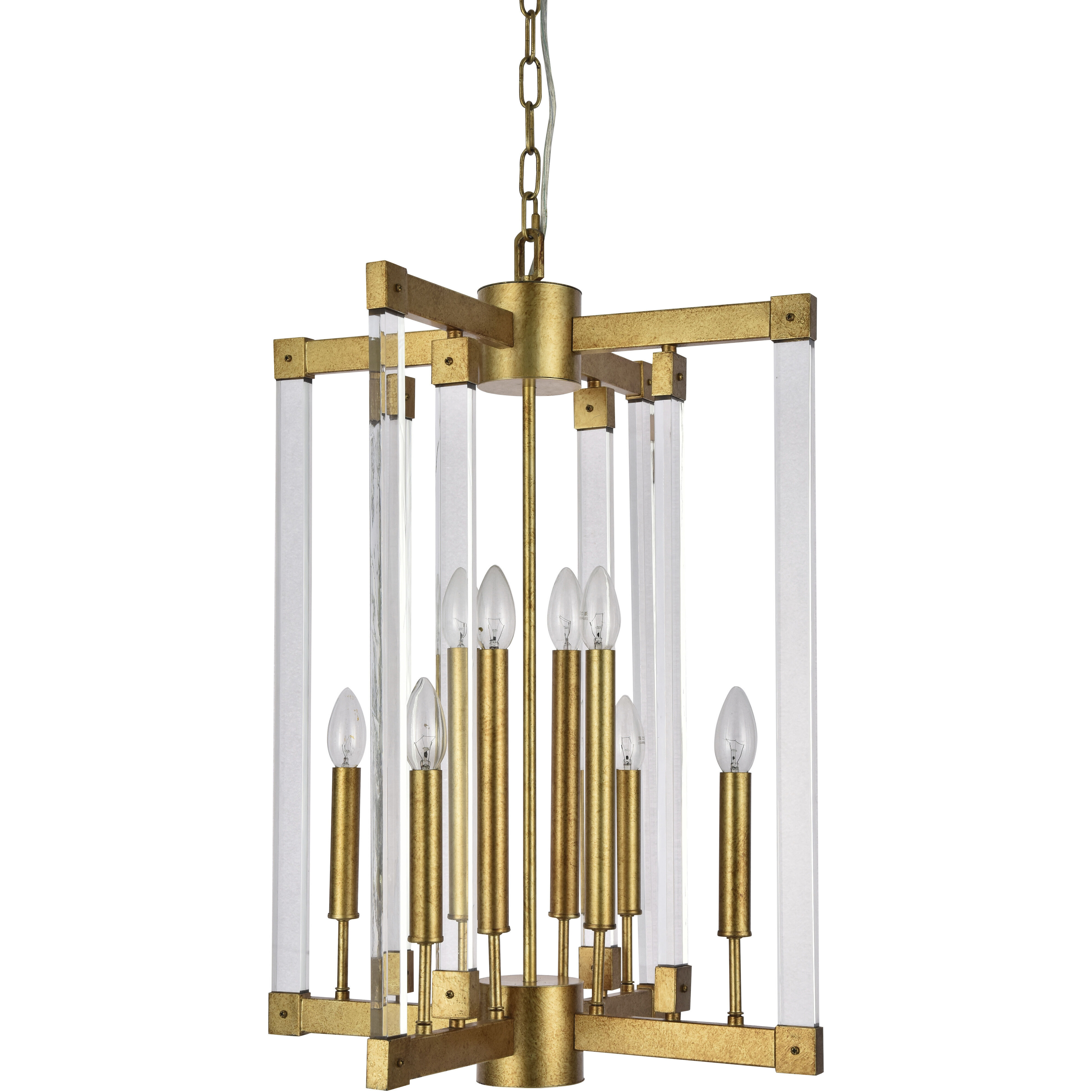 Canada 8 Light 20 inch Antique Gold Chandelier Ceiling Light