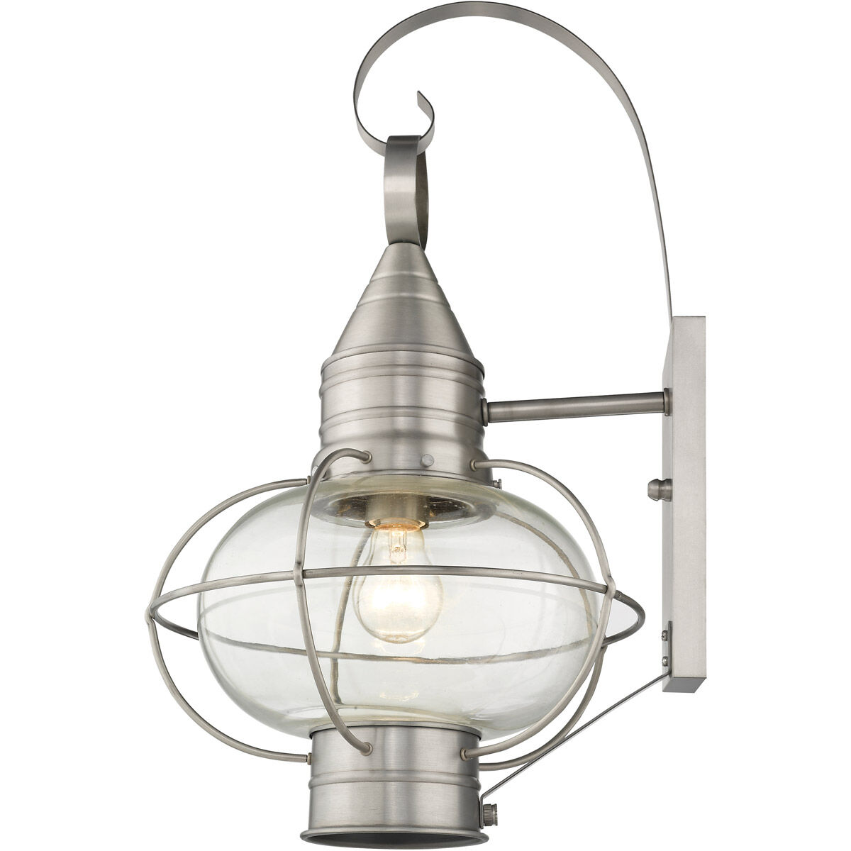 Newburyport 1 Light 21 inch Brushed Nickel Outdoor Wall Lantern