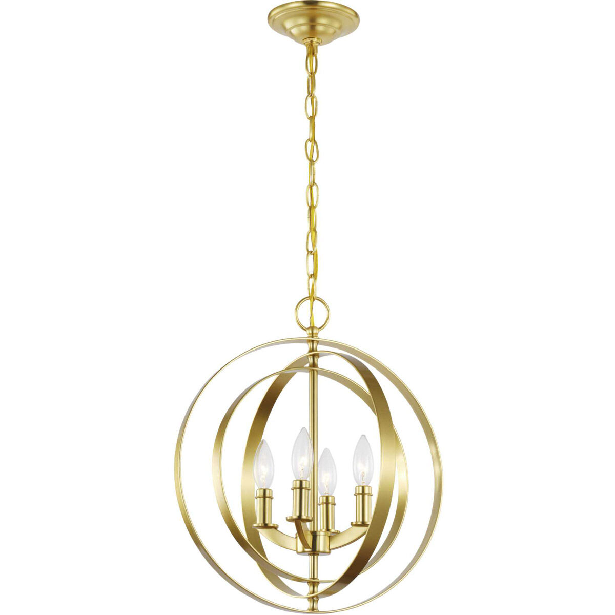 Equinox 4 Light 16 inch Satin Brass Pendant Ceiling Light