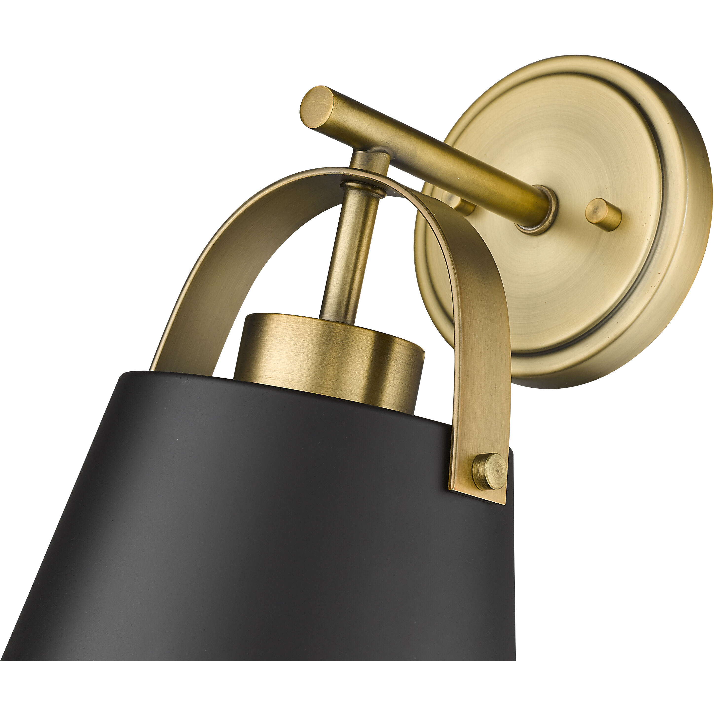 Z-Studio 1 Light 8 inch Matte Black and Heritage Brass Wall Sconce Wall Light