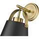 Z-Studio 1 Light 8 inch Matte Black and Heritage Brass Wall Sconce Wall Light