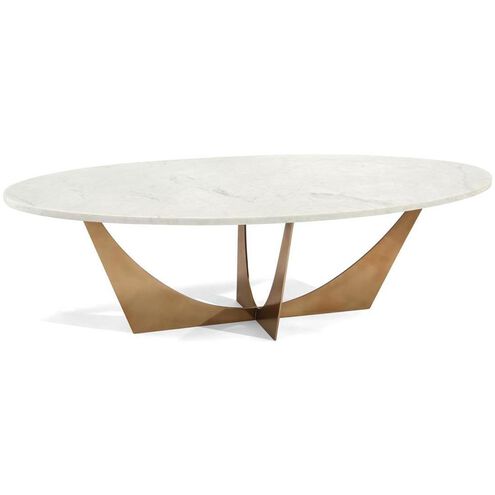 Leah 59.75 X 23 inch Marble and Brass Cocktail Table