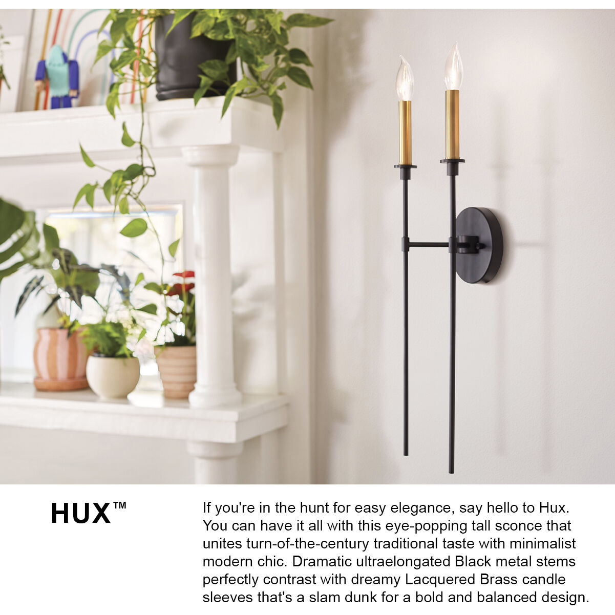 Hux LED 7.5 inch Black Sconce Wall Light