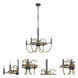 Seagrove 4 Light 24 inch Antique Brass and Dark Bronze and Wood Chandelier Ceiling Light, Candelabra Style