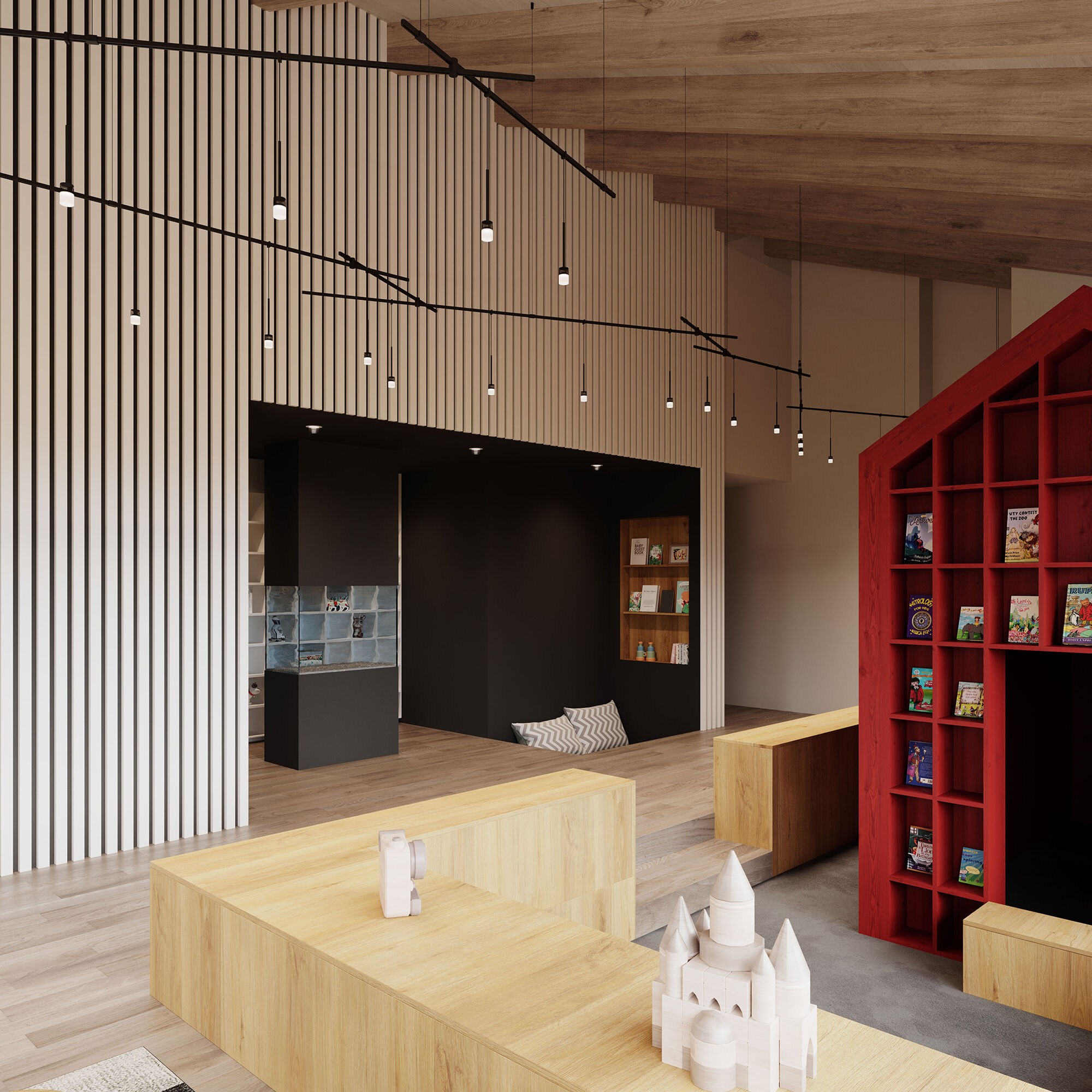 Suspenders LED 85 inch Satin Black Suspension Ceiling Light