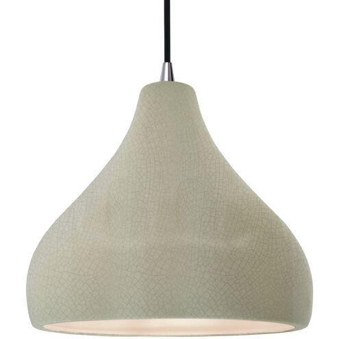 Radiance 1 Light 13.5 inch Celadon Green Crackle and Brushed Nickel Pendant Ceiling Light