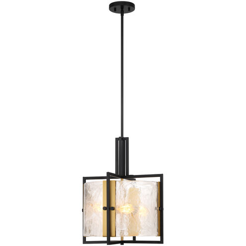 Hayward 3 Light 16 inch Black with Warm Brass Accents Pendant Ceiling Light