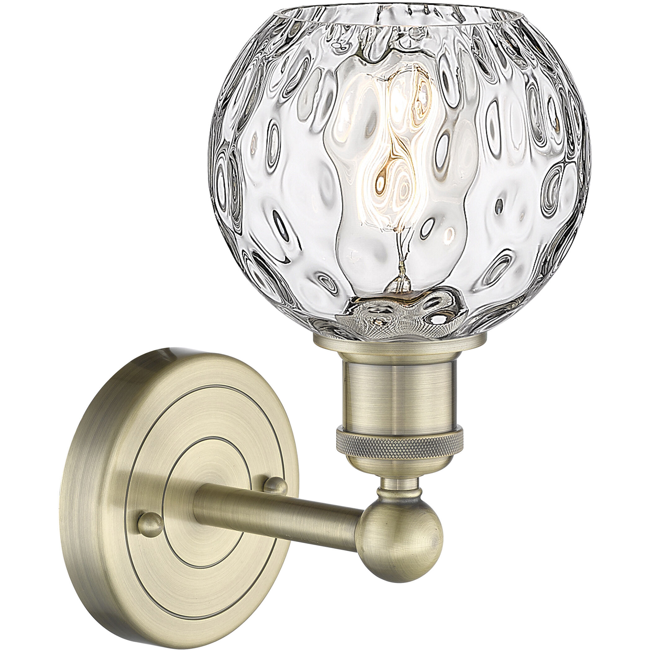 Athens Water Glass Sconce Wall Light in Antique Brass