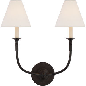 Thomas O'Brien Piaf LED 18.5 inch Aged Iron Double Sconce Wall Light