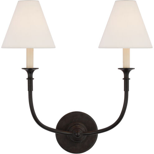 Thomas O'Brien Piaf LED 18.5 inch Aged Iron Double Sconce Wall Light