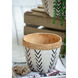 Round Natural/Black Outdoor Planter