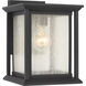 Audley 1 Light 10 inch Textured Black Outdoor Wall Lantern in Distressed Seeded Glass, Small