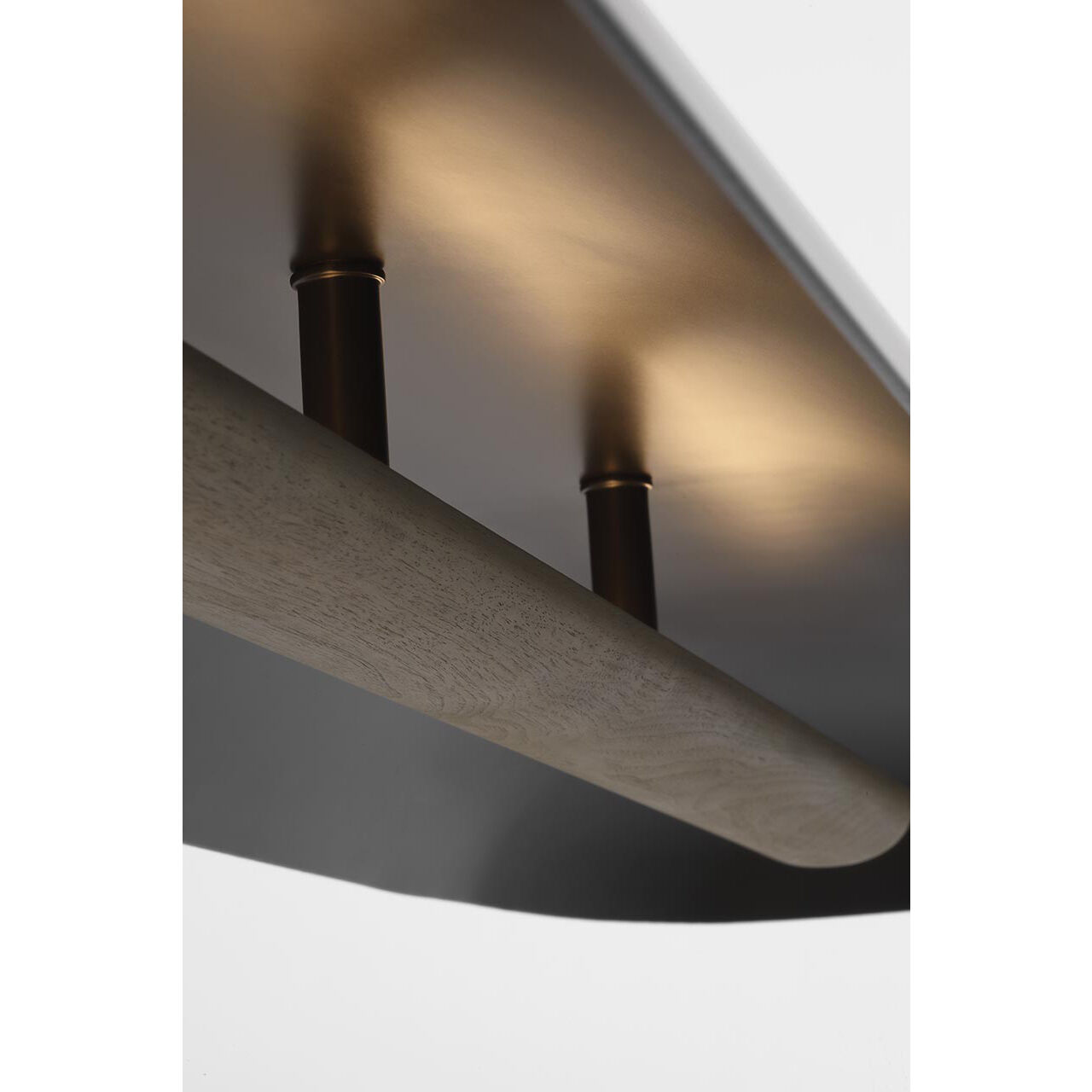 Anne-Marie Barton Remi Linear Pendant Ceiling Light in Matte Carbon and Warm Walnut