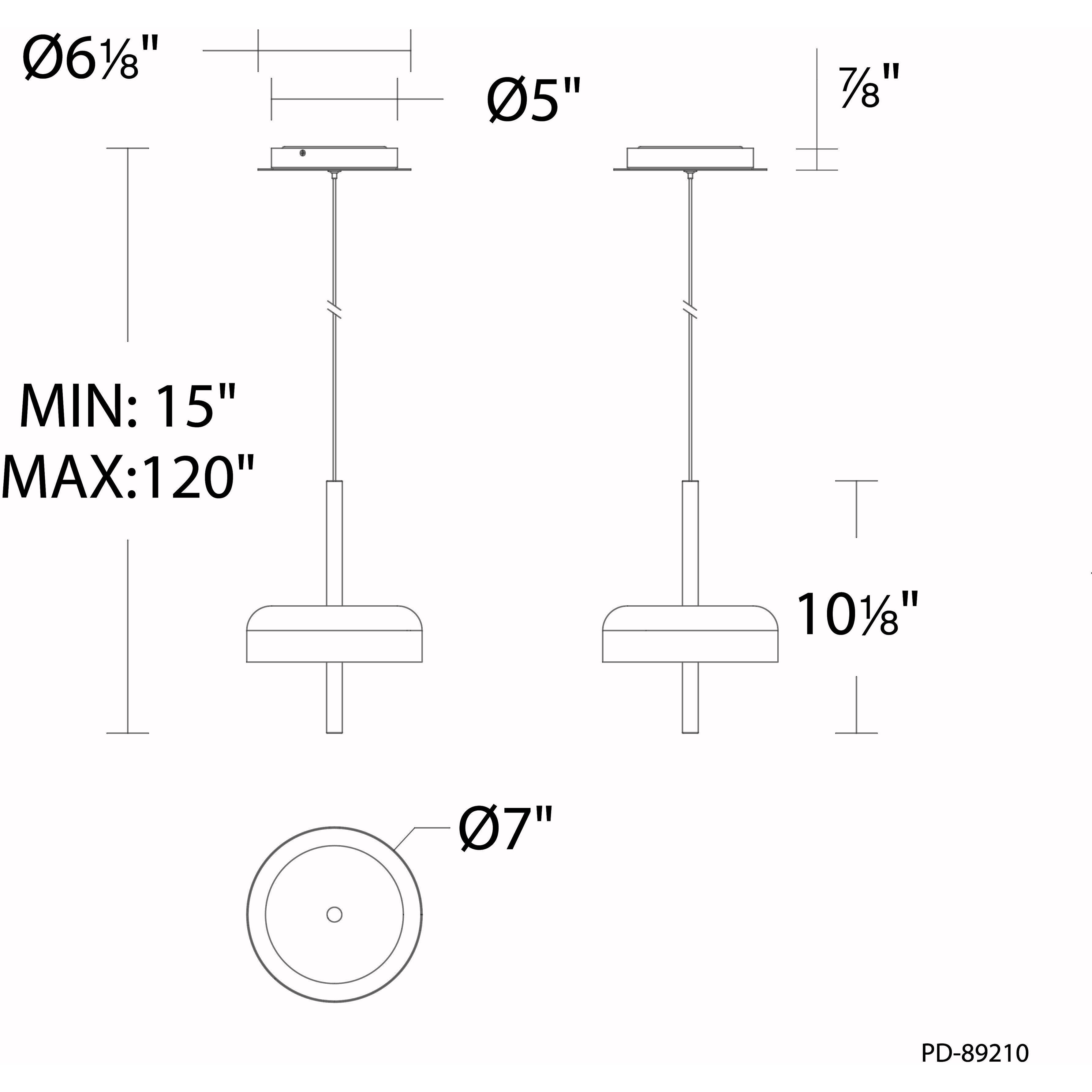 Pierce LED 7 inch Black Gold Mini-Pendant Ceiling Light in Black/Gold, dweLED