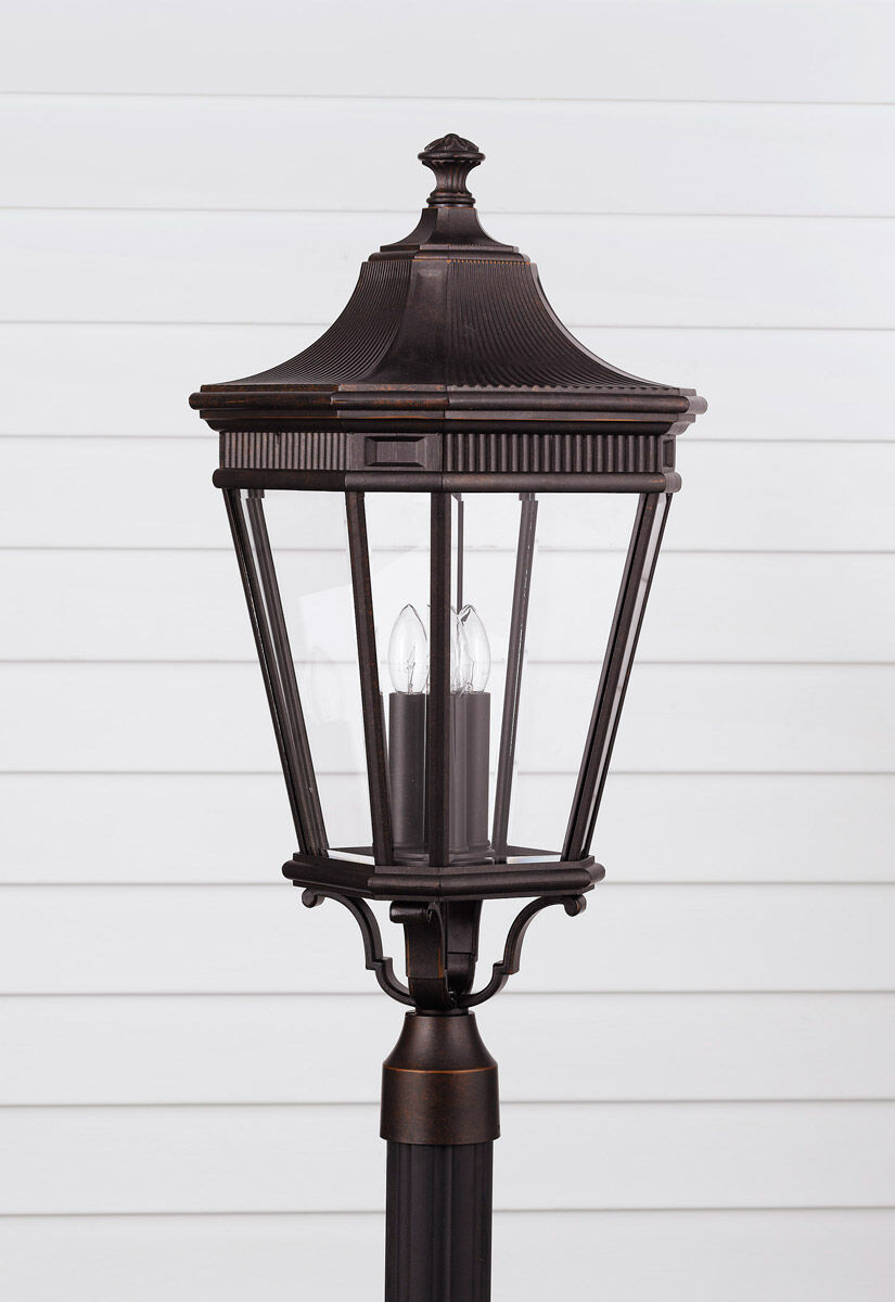 Cotswold Lane 3 Light 27.5 inch Grecian Bronze Outdoor Post Lantern Large