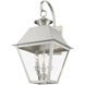 Wentworth 3 Light 22 inch Brushed Nickel Outdoor Wall Lantern, Large