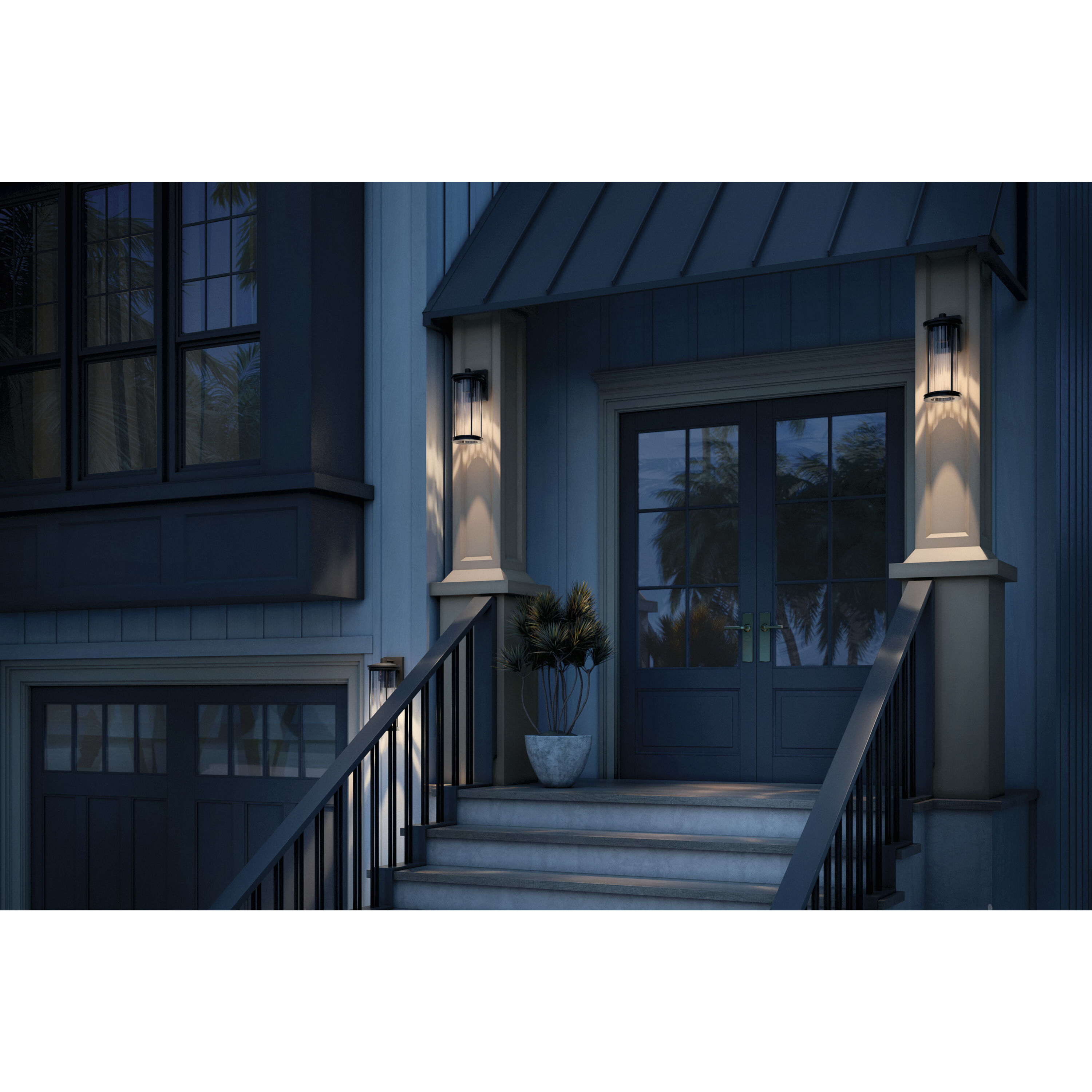 Barras 1 Light 16 inch Black Outdoor Wall Sconce