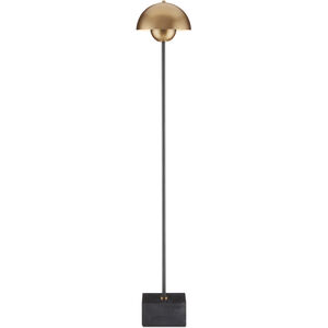 La Rue 58 inch 7.00 watt Brushed Brass/Black Floor Lamp Portable Light
