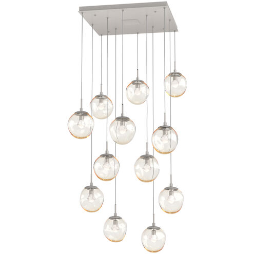 Aster LED LED Beige Silver Chandelier Ceiling Light, Square Multi-Port