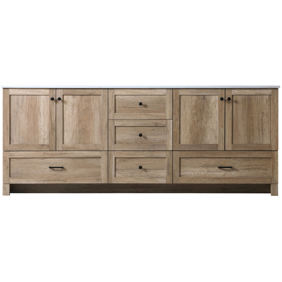 Soma 84 X 19 X 34 inch Natural Oak Vanity Sink Set