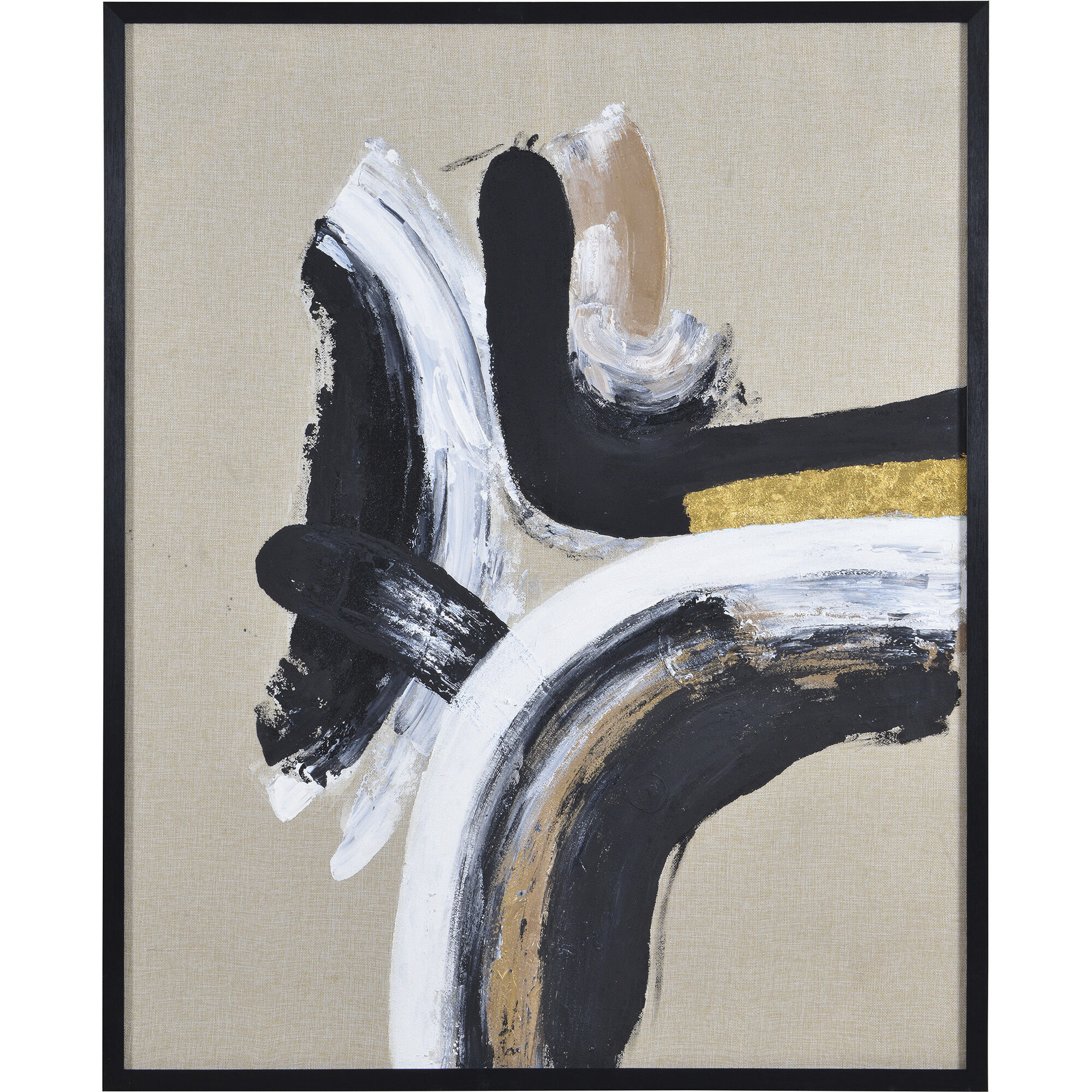Ilya Black/Gold/White Canvas Art, 2 Piece
