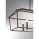 Oaklawn 6 Light 40 inch Whiskey Wood Linear Chandelier Ceiling Light, Lighting One (Open)