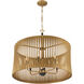 Aven 6 Light 24 inch Sand Coal Black and Legacy Brass Pendant Ceiling Light