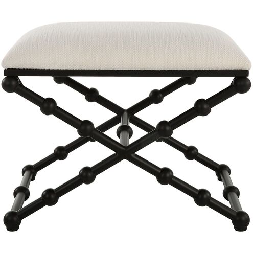 Iron Satin Black with White Textured Polyester Bench