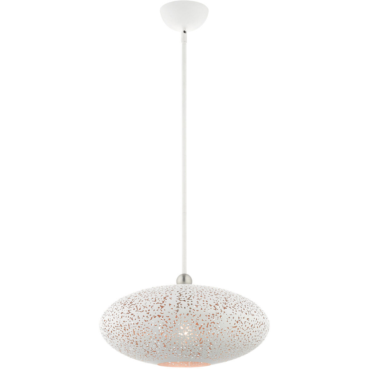 Charlton 1 Light 16 inch White with Brushed Nickel Accents Pendant Ceiling Light