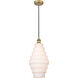 Edison Cascade LED 8.25 inch Brushed Brass Mini Pendant Ceiling Light in White