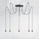 Early Electric 5 Light 13.75 inch Black and Antique Brass Multi-Light Pendant Ceiling Light