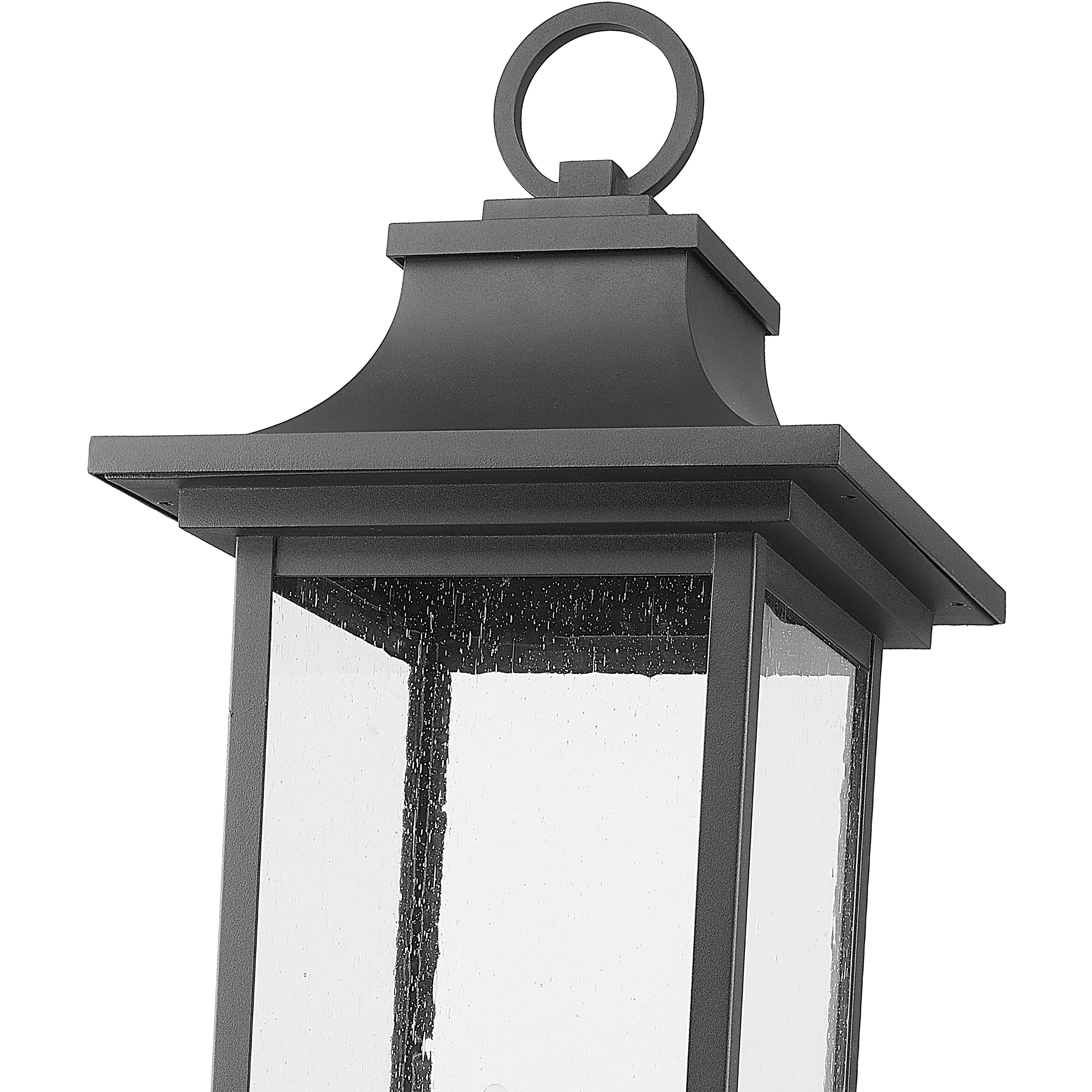 Tiberius 6 Light 34.75 inch Black Outdoor Post Mount Fixture in Clear Seedy Glass
