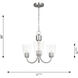 Miles 3 Light 21.5 inch Satin Brass Chandelier Ceiling Light