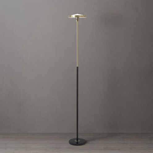 Redondo 72 inch 14.00 watt Matte Black and Weathered Brass Torchiere Portable Light