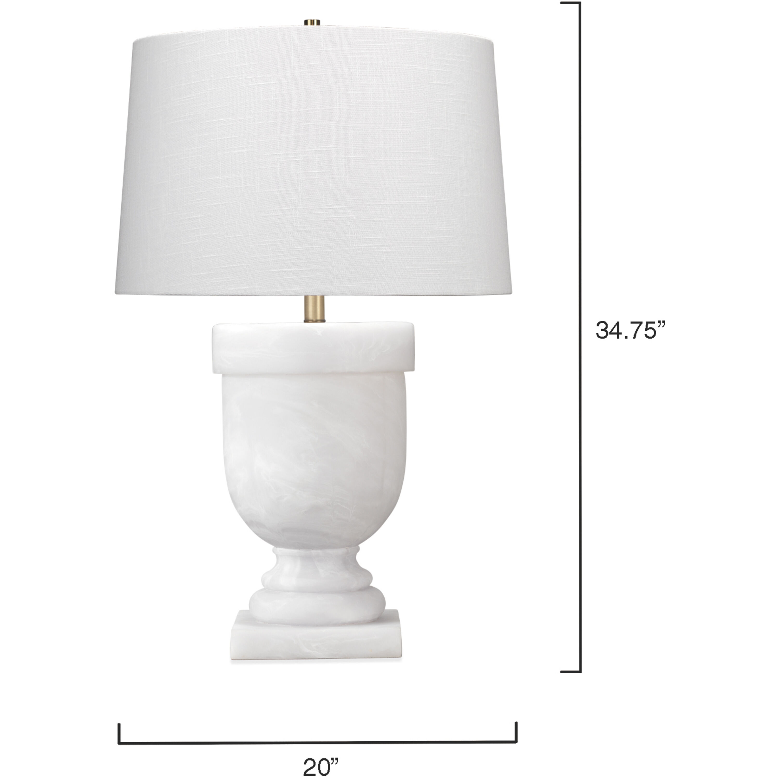 Carnegie 34.75 inch 60 watt White Faux Alabaster Table Lamp Portable Light