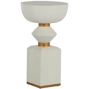 Norris Occasional Table in Cerused White / Stained Gold