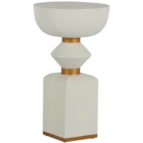 Norris Occasional Table in Cerused White / Stained Gold