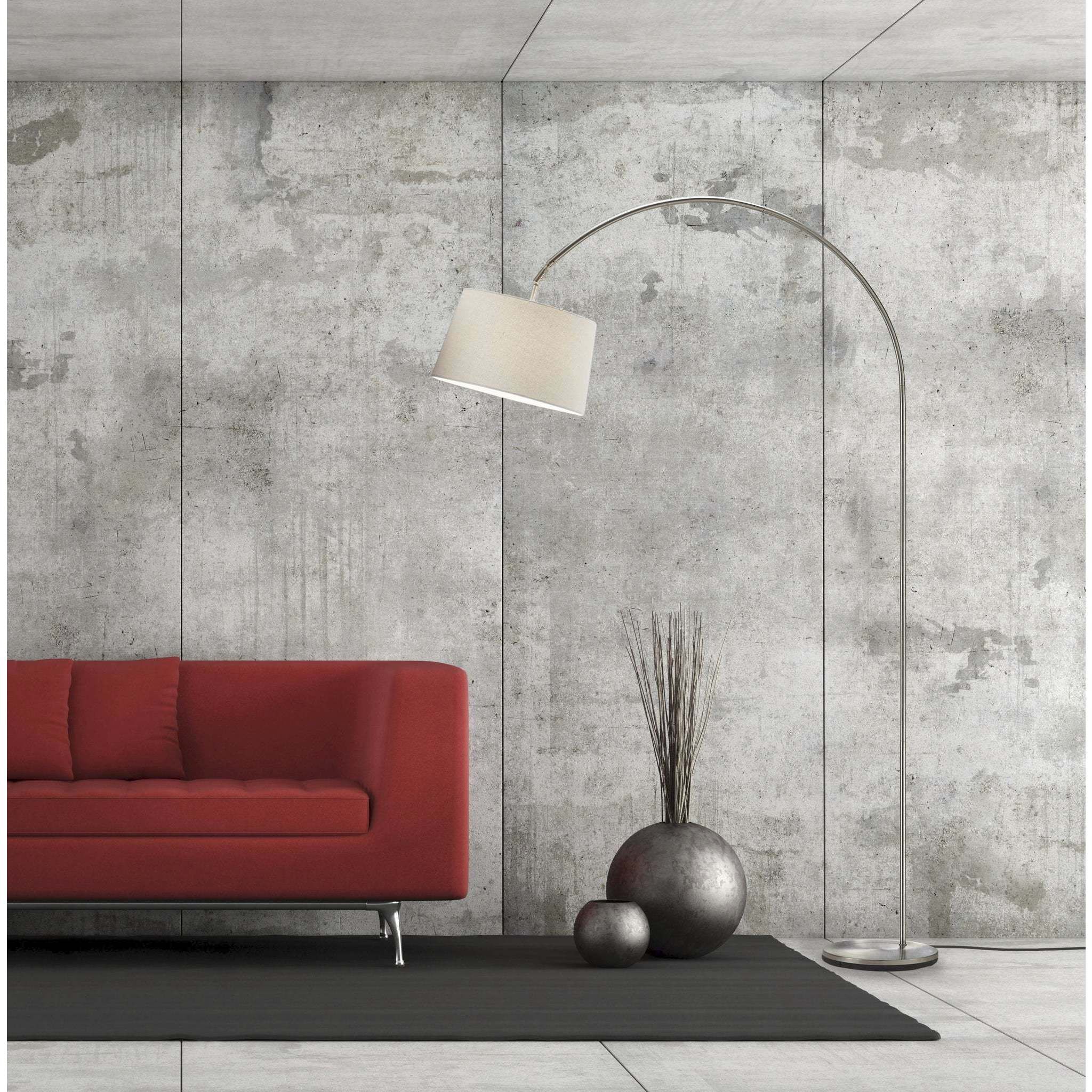 Goliath 83 inch 150.00 watt Satin Steel Arc Lamp Portable Light in Brushed Steel