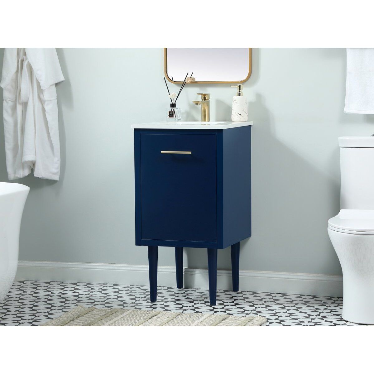 Cyrus 19 X 18 X 33.5 inch Blue Vanity Sink Set