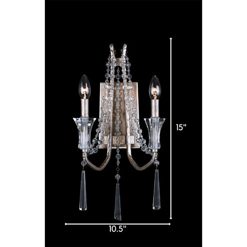 Barcelona Wall Sconce Wall Light in Transcend Silver, Optic Crystal