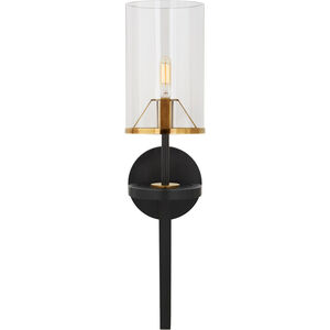 Thomas O'Brien Vivier 1 Light 5.25 inch Blackened Iron and Hand-Rubbed Antique Brass Single Sconce Wall Light
