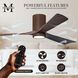 Atlas Irene-3HLK 60 inch Walnut Tone Ceiling Mount Paddle Fan, Flush Mounted