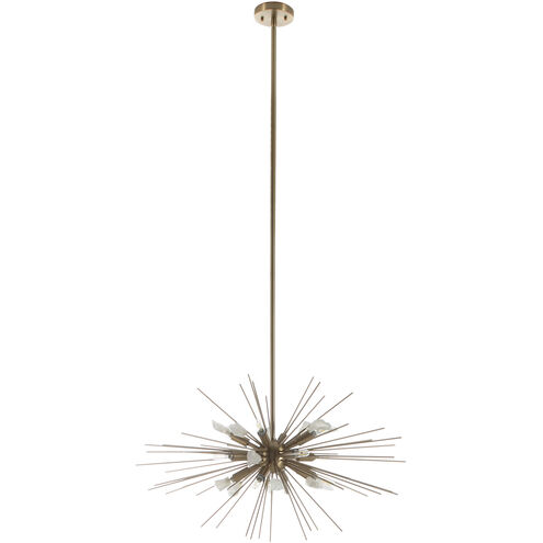 Nova 11 Light 31.75 inch Brushed Brass / Natural Crystal Chandelier Ceiling Light