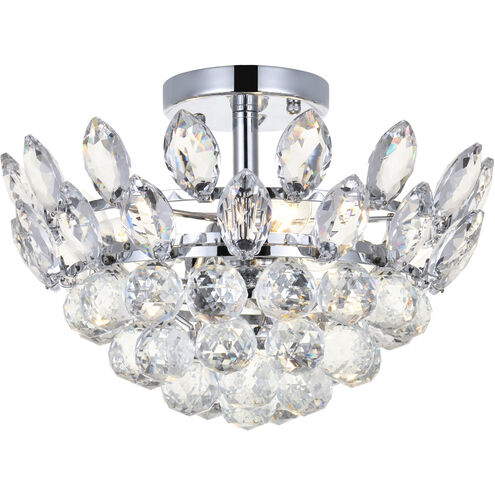 Emilia 3 Light 14 inch Chrome Flush Mount Ceiling Light