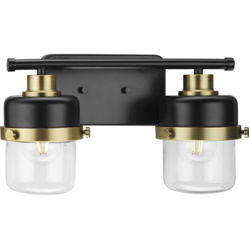 Beckner 2 Light 14.62 inch Matte Black Bath Light Wall Light