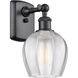 Ballston Norfolk 1 Light 6 inch Matte Black Sconce Wall Light in Clear Glass