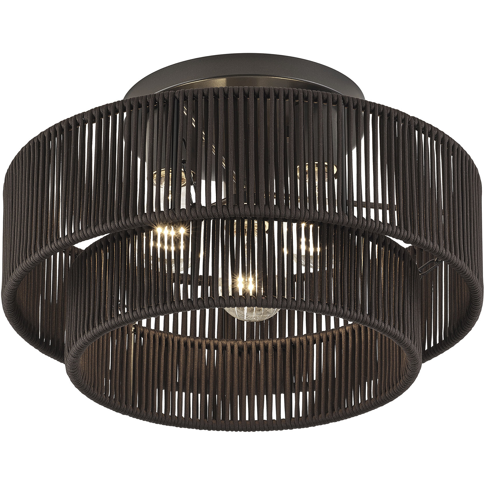 Acordia 3 Light 15 inch English Bronze Semi Flush Mount Ceiling Light, Large