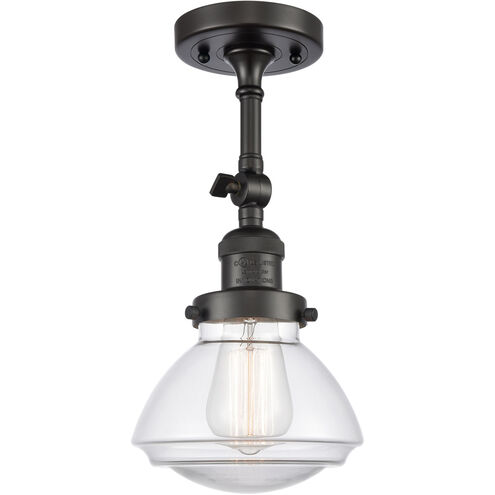 Franklin Restoration Olean LED 7 inch Oil Rubbed Bronze Sconce Wall Light in Clear Glass, Franklin Restoration